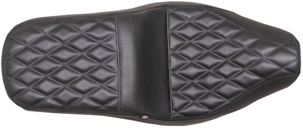 MUSTANG Squareback Seat - Black - Double Diamond - Rebel 300/500 '17-'23 84003 - Team Dream Rides