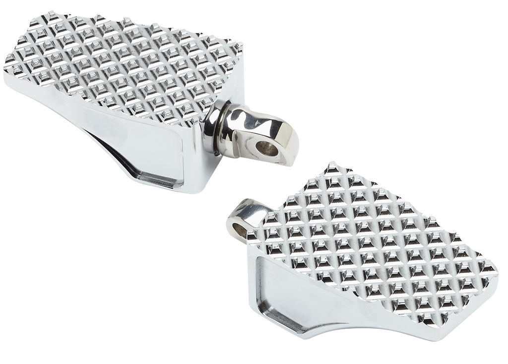 LA Choppers County Line Billet Aluminum Foot Pegs with Stainless Steel Clevis - Male Mount, Chrome Finish (Part LA-P100-00C)