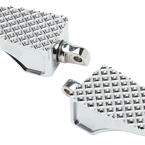 LA Choppers County Line Billet Aluminum Foot Pegs with Stainless Steel Clevis - Male Mount, Chrome Finish (Part LA-P100-00C)