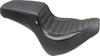 MUSTANG Squareback Seat - Black - Tuck-n-Roll - Fat Bob '18-'23 76005 - Team Dream Rides