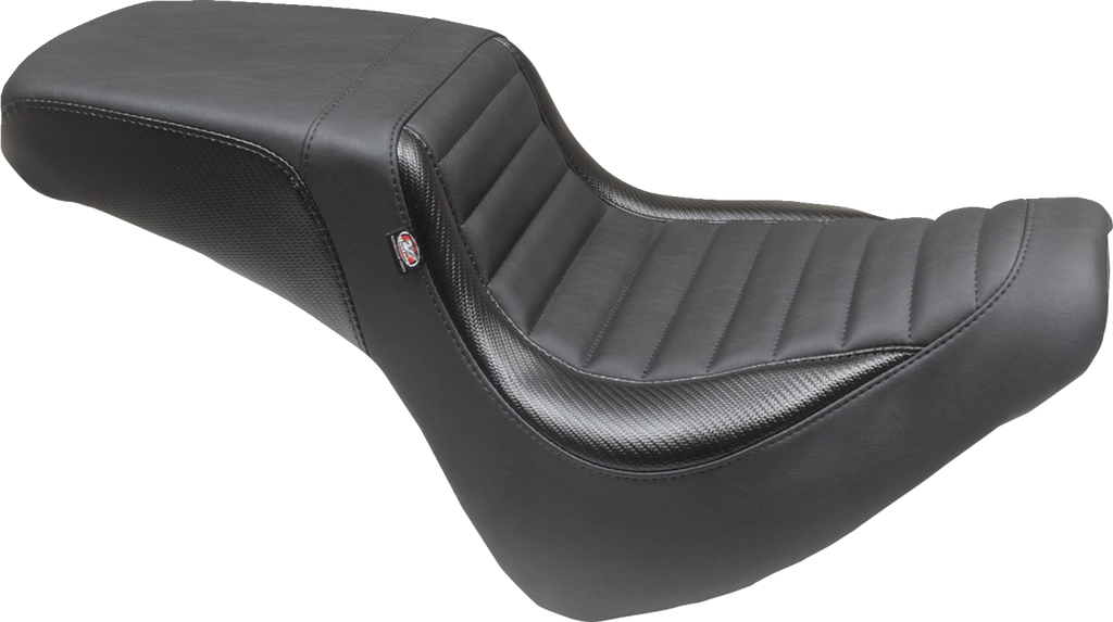 MUSTANG Squareback Seat - Black - Tuck-n-Roll - Fat Bob '18-'23 76005 - Team Dream Rides