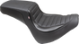 MUSTANG Squareback Seat - Black - Tuck-n-Roll - Fat Bob '18-'23 76005 - Team Dream Rides