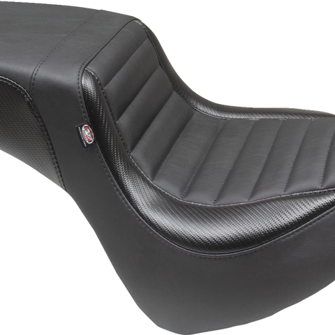 MUSTANG Squareback Seat - Black - Tuck-n-Roll - Fat Bob '18-'23 76005 - Team Dream Rides