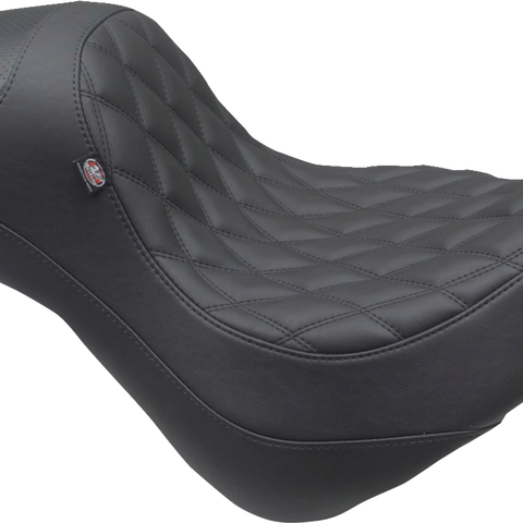 MUSTANG Extreme Fastback - Black - Double Diamond - Fat Boy '18-'23 75838 - Team Dream Rides