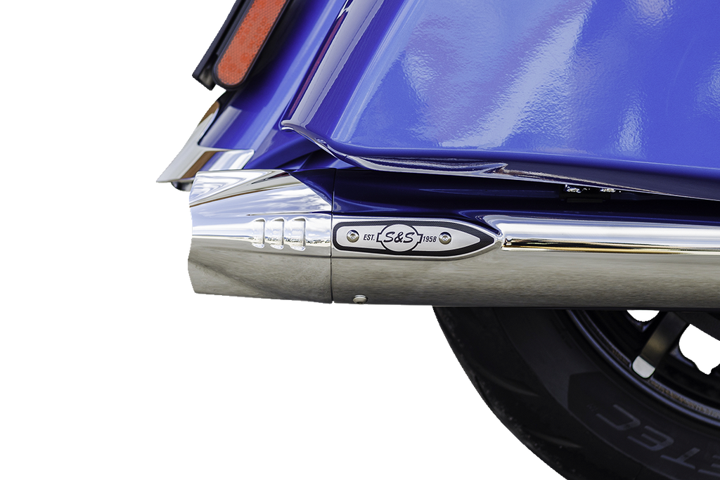 S&S Cycle 4-Inch Broadhead Slip-On Mufflers, Fishtail, Chrome - 550-1077