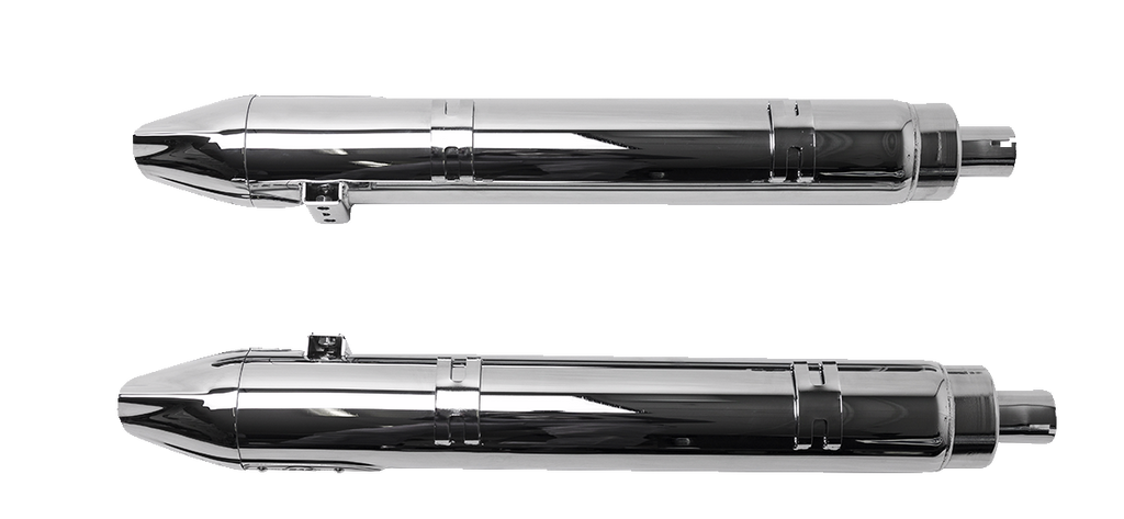 S&S Cycle 4-Inch Broadhead Slip-On Mufflers, Fishtail, Chrome - 550-1077