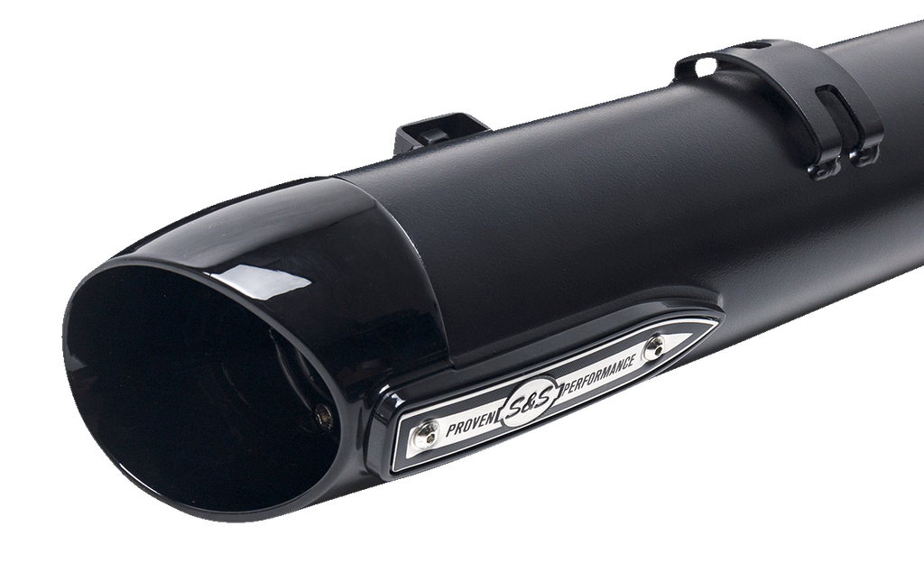 S&S Cycle Broadhead Slip-On Mufflers, Slash-Cut Black - 550-1075