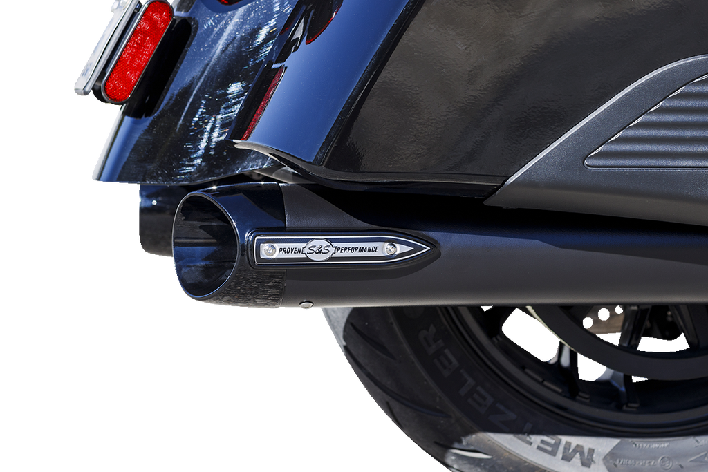 S&S Cycle Broadhead Slip-On Mufflers, Slash-Cut Black - 550-1075