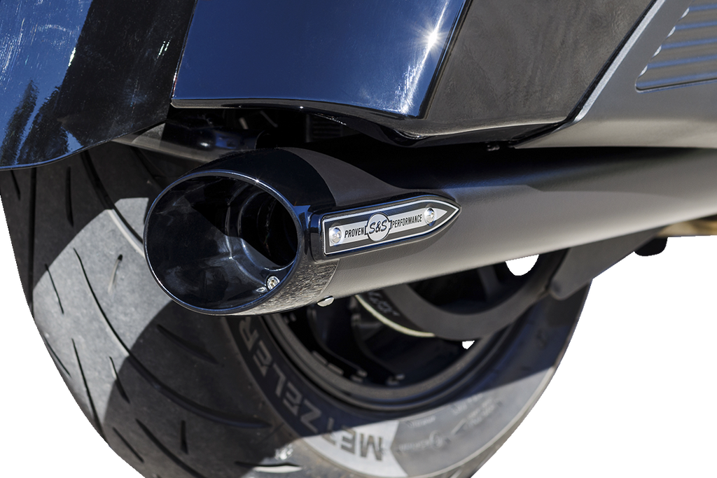 S&S Cycle Broadhead Slip-On Mufflers, Slash-Cut Black - 550-1075