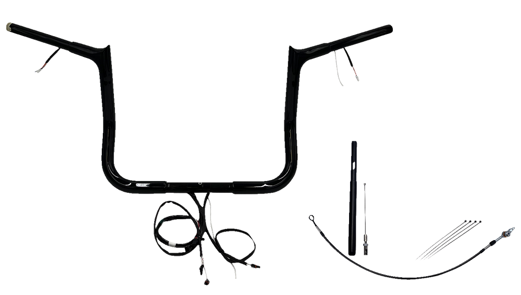 FAT BAGGERS INC. Handlebar Kit - Pointed Top - 12" - Black 912012-B - Team Dream Rides