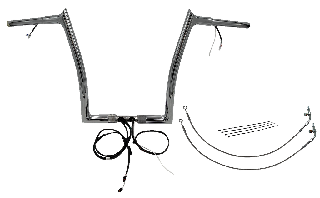 FAT BAGGERS INC. Handlebar Kit - Pointed Top - 14" - Chrome 901914 - Team Dream Rides