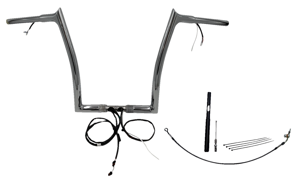 FAT BAGGERS INC. Handlebar Kit - Pointed Top - 14" - Chrome 912914 - Team Dream Rides