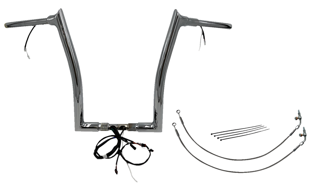 FAT BAGGERS INC. Handlebar Kit - Pointed Top - 16" - Chrome 802316 - Team Dream Rides