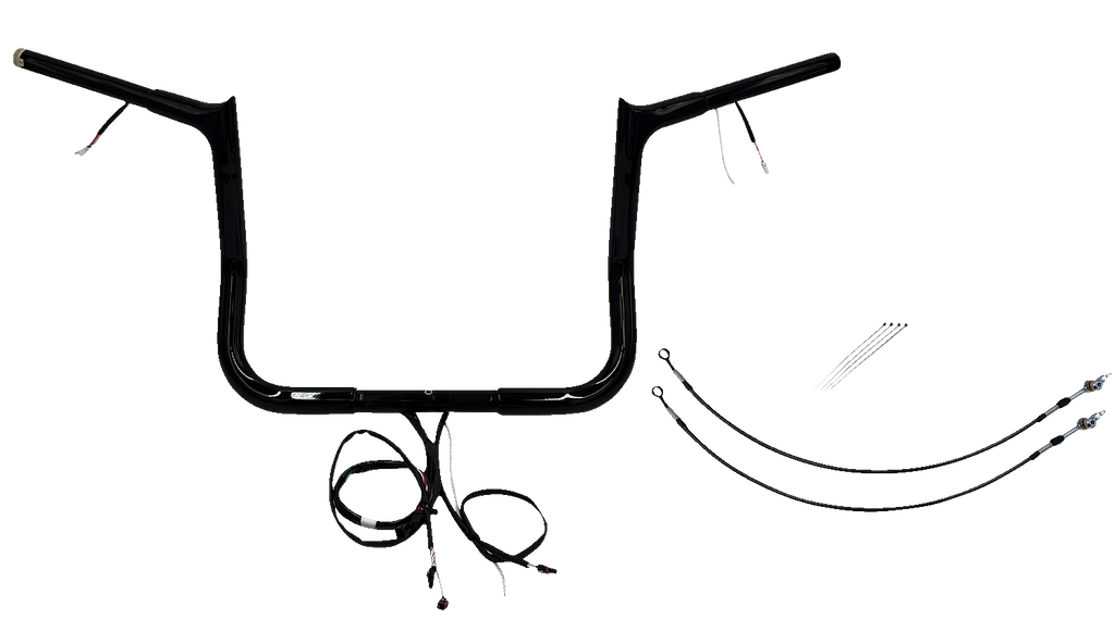 FAT BAGGERS INC. Handlebar Kit - Pointed Top - 12" - Black 901212-B - Team Dream Rides