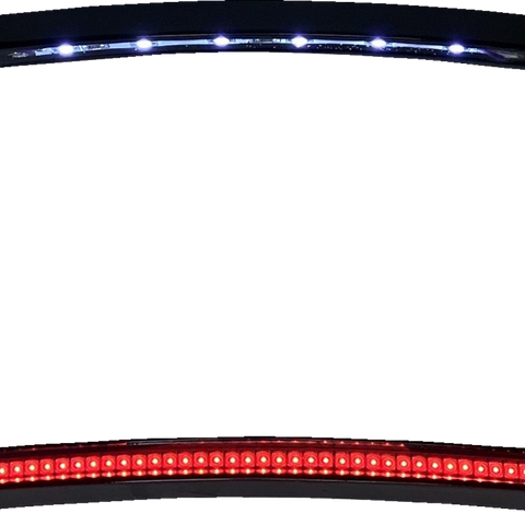 CUSTOM DYNAMICS Red and White LED License Plate Frame - Gloss Black TF08-B