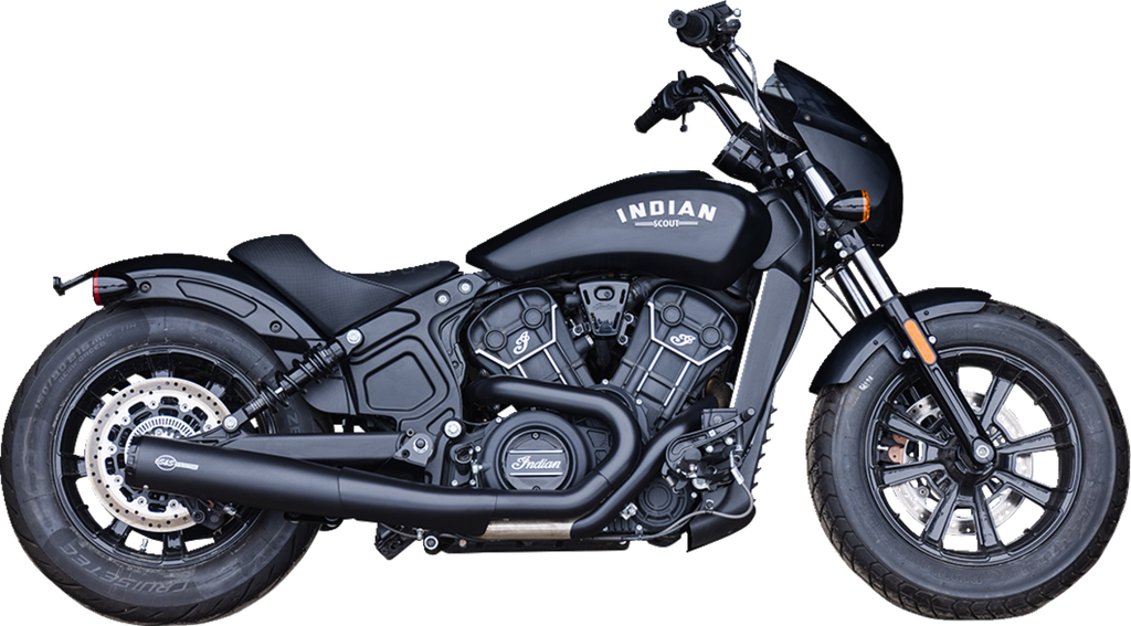 S&S Cycle 2-into-1 Grand National Exhaust System – Black Finish, Part 4111-266