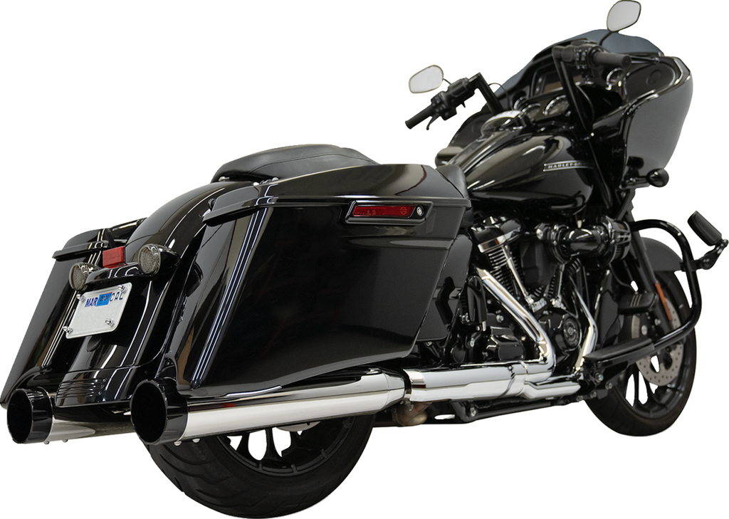 BASSANI XHAUST 4-1/2 Inch Slip-On Mufflers with Black End Caps and Removable Baffle – Chrome 1F745