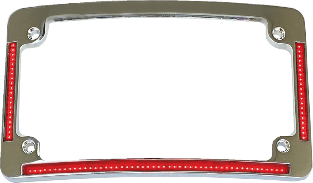 CUSTOM DYNAMICS TF08-C Red/White LED License Plate Frame with Chrome Finish
