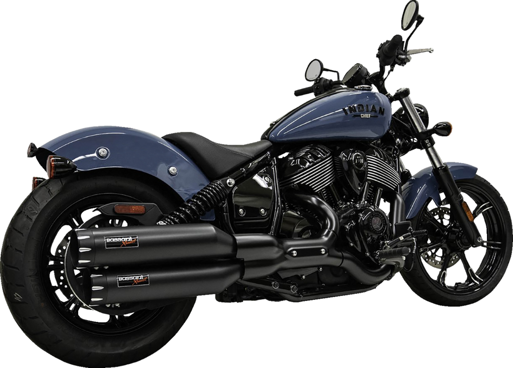 Bassani Xhaust 4-inch Slip-On Mufflers with Fluted End Caps for Harley Davidson - Part No. 8CH17