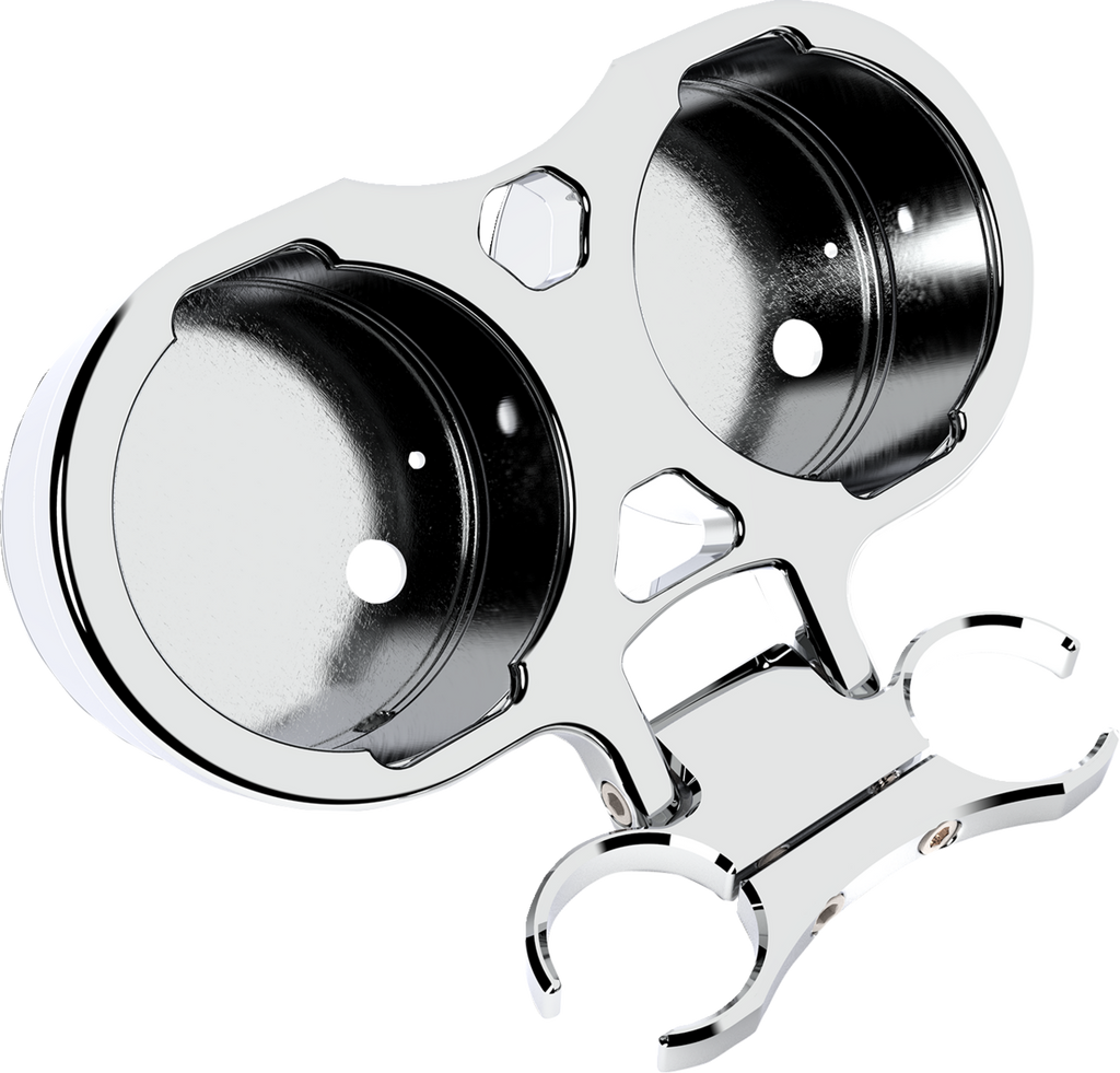 LA CHOPPERS T-Bar Gauge Mount - Dual - Chrome - 1.25" Diameter LA-7398-12C