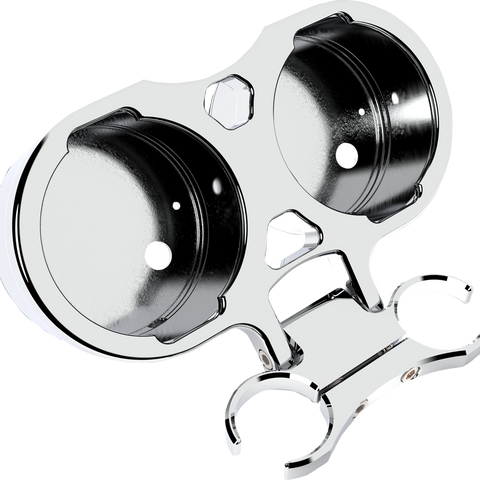 LA CHOPPERS T-Bar Gauge Mount - Dual - Chrome - 1.25
