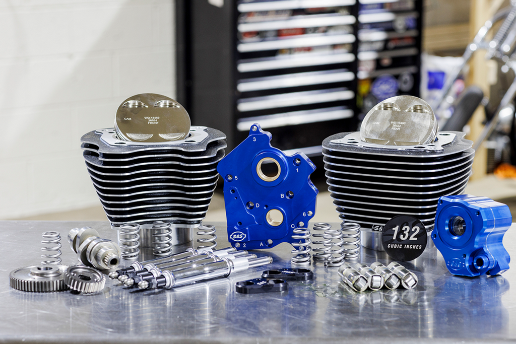 S&S Cycle 132" Power Package Engine Performance Kit for M8 with Gear Drive and Water Cooling - Part 310-1236