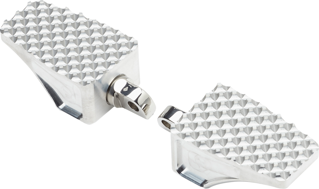 LA Choppers County Line Billet Foot Pegs - Front - Raw (Part Number: LA-P100-01)