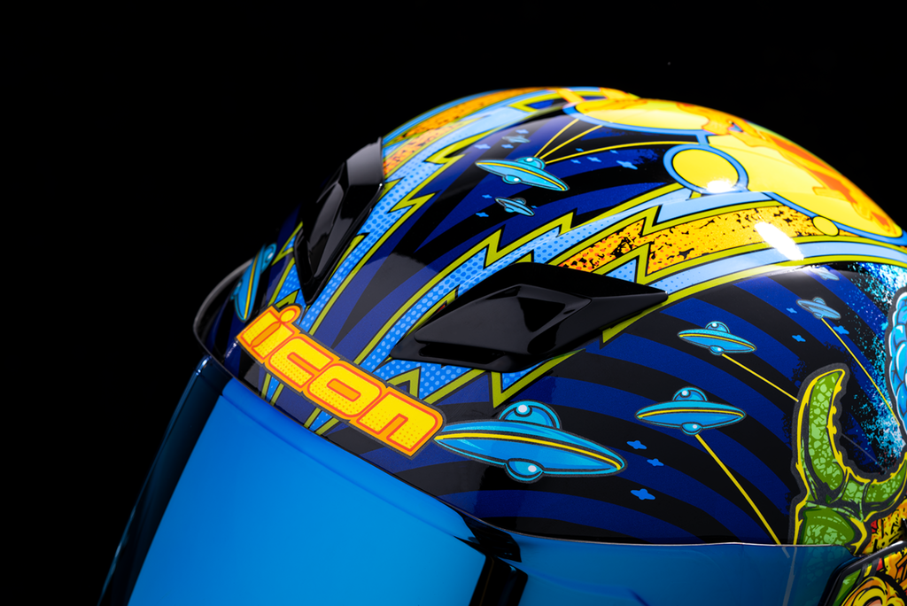 ICON Airflite™ Helmet Bugoid Blitz Blue 3XL with Fog-Free Fliteshield and DropShield Technology