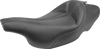SADDLEMEN Dominator Solo Seat - Extended Reach - w/o Backrest - Black w/ Gray Stitching - FLHT/FLTR '97-'07 897-07-0042 - Team Dream Rides