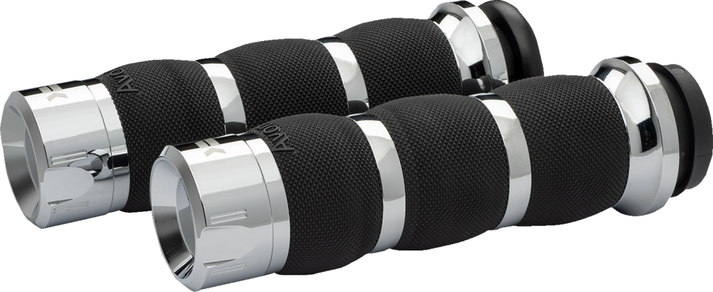 KHROME WERKS Klassic Air Cushion Grips with Cable - Chrome Finish, Part 500295