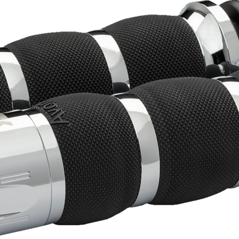 KHROME WERKS Klassic Air Cushion Grips with Cable - Chrome Finish, Part 500295