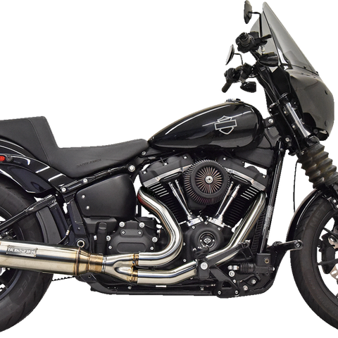 BASSANI XHAUST 2-into-1 Super Bike Exhaust System with 4-Inch Muffler in Stainless Steel - Part Number 1S77SS