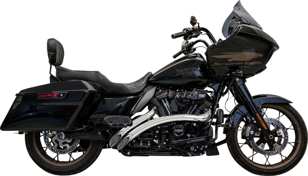 BASSANI XHAUST Sweeper Radial Exhaust System with Heat Shields - Chrome 1F21F