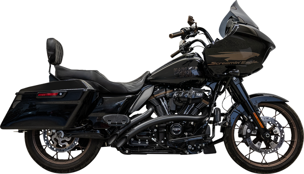 BASSANI XHAUST Sweeper Radial Exhaust System with Heat Shields - Black (Part Number: 1F21FB)