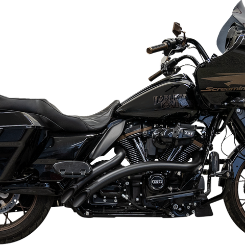 BASSANI XHAUST Sweeper Radial Exhaust System with Heat Shields - Black (Part Number: 1F21FB)