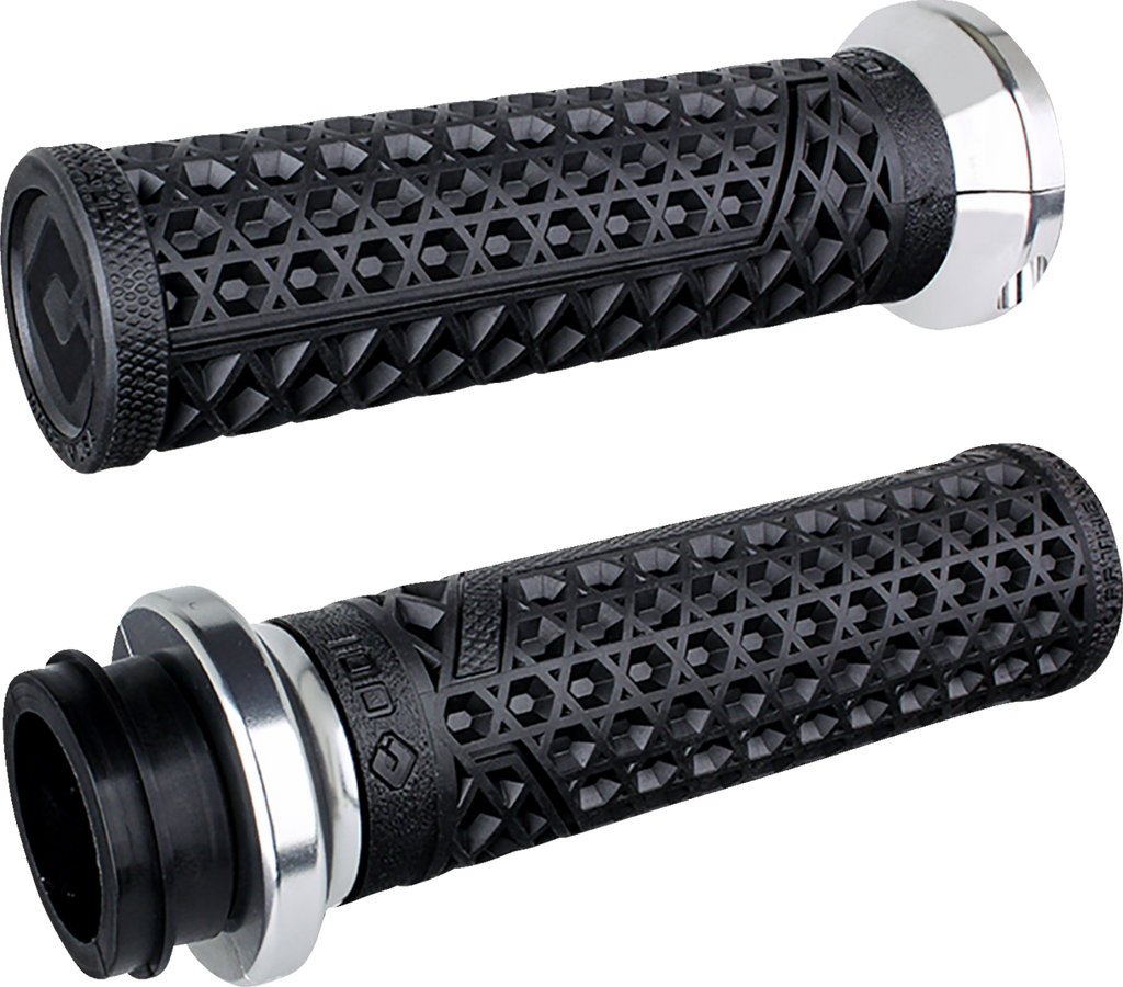 ODI Vans Harley Davidson V-Twin Lock-On Grips - Black and Silver V31VHCWB-S