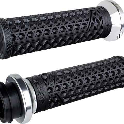 ODI Vans Harley Davidson V-Twin Lock-On Grips - Black and Silver V31VHCWB-S