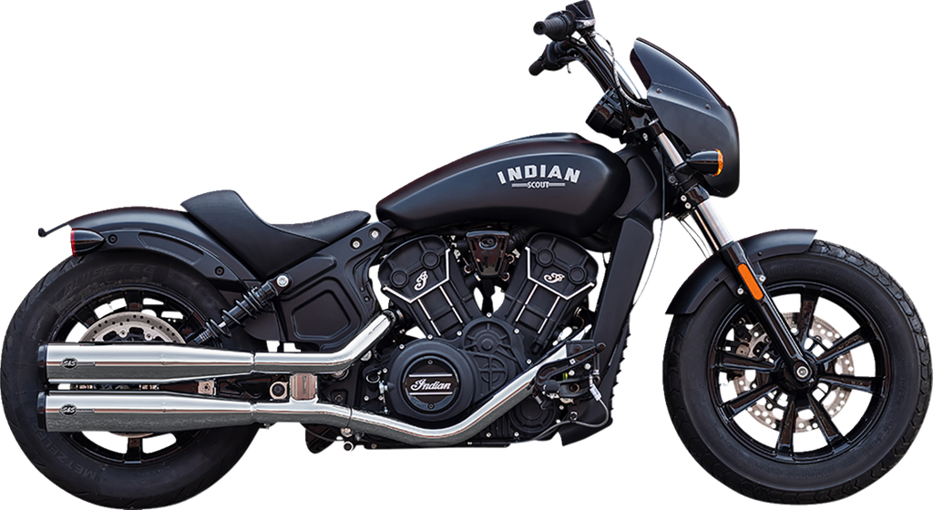 S&S Cycle Grand National Chrome Slip-On Mufflers 4110-156-R for Indian Scout