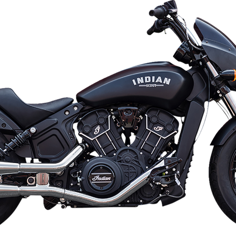 S&S Cycle Grand National Chrome Slip-On Mufflers 4110-156-R for Indian Scout