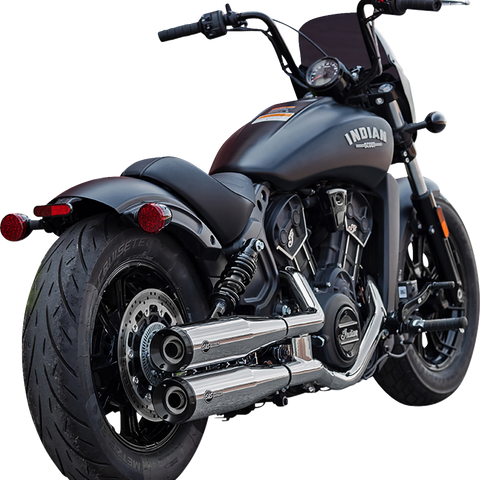 S&S Cycle Grand National Chrome Slip-On Mufflers 4110-156 for Indian Scout
