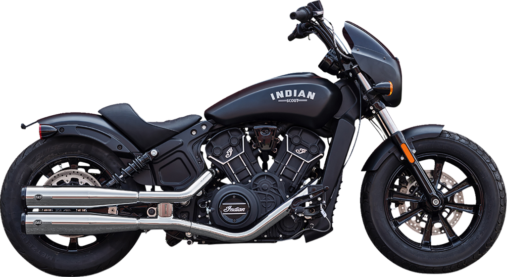 S&S Cycle Grand National Chrome Slip-On Mufflers 4110-156 for Indian Scout