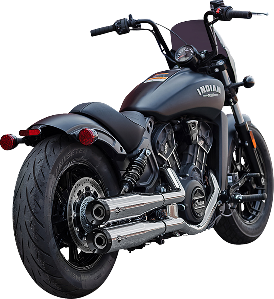 S&S Cycle Grand National Chrome Slip-On Mufflers 4110-156-R for Indian Scout
