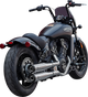 S&S Cycle Grand National Chrome Slip-On Mufflers 4110-156-R for Indian Scout