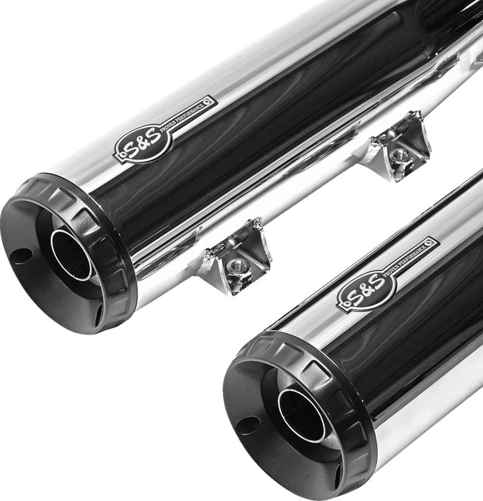 S&S Cycle Grand National Chrome Slip-On Mufflers 4110-156 for Indian Scout