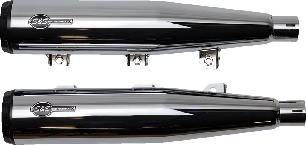 S&S Cycle Grand National Chrome Slip-On Mufflers 4110-156 for Indian Scout
