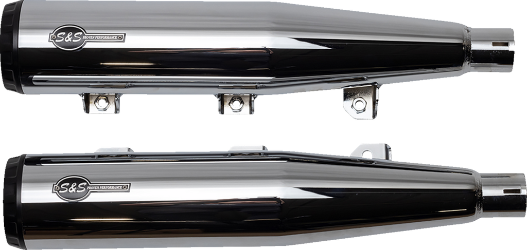 S&S Cycle Grand National Chrome Slip-On Mufflers 4110-156-R for Indian Scout