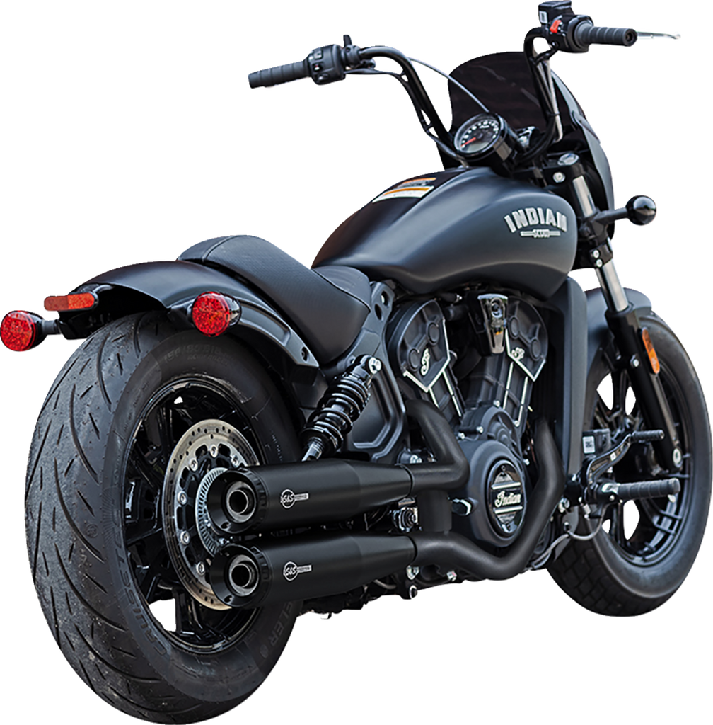 S&S Cycle Grand National Black Slip-On Mufflers for Indian Scout, 4110-266