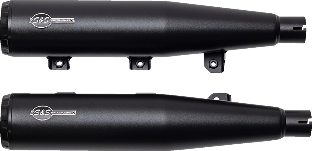 S&S Cycle Grand National Black Slip-On Mufflers for Indian Scout, 4110-266