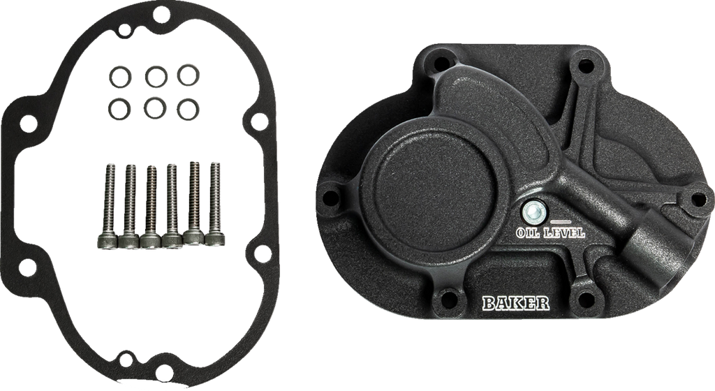 BAKER DRIVETRAIN Function-Formed* Transmission Side Cover - Mechanical - Big Twin - Wrinkle Black BD-10603-A