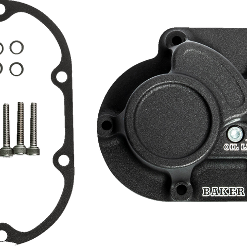 BAKER DRIVETRAIN Function-Formed* Transmission Side Cover - Mechanical - Big Twin - Wrinkle Black BD-10603-A